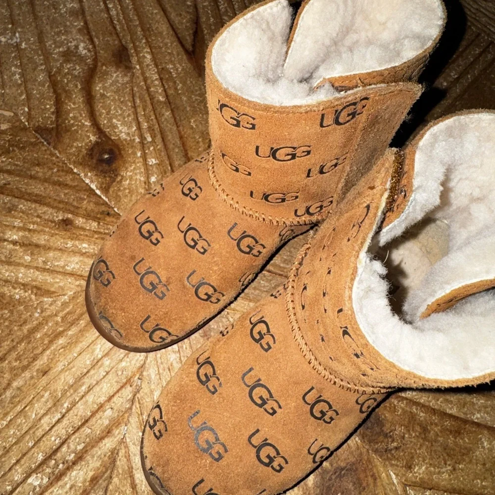 UGG Brown Logo Suede Boots - Picture 5 of 6